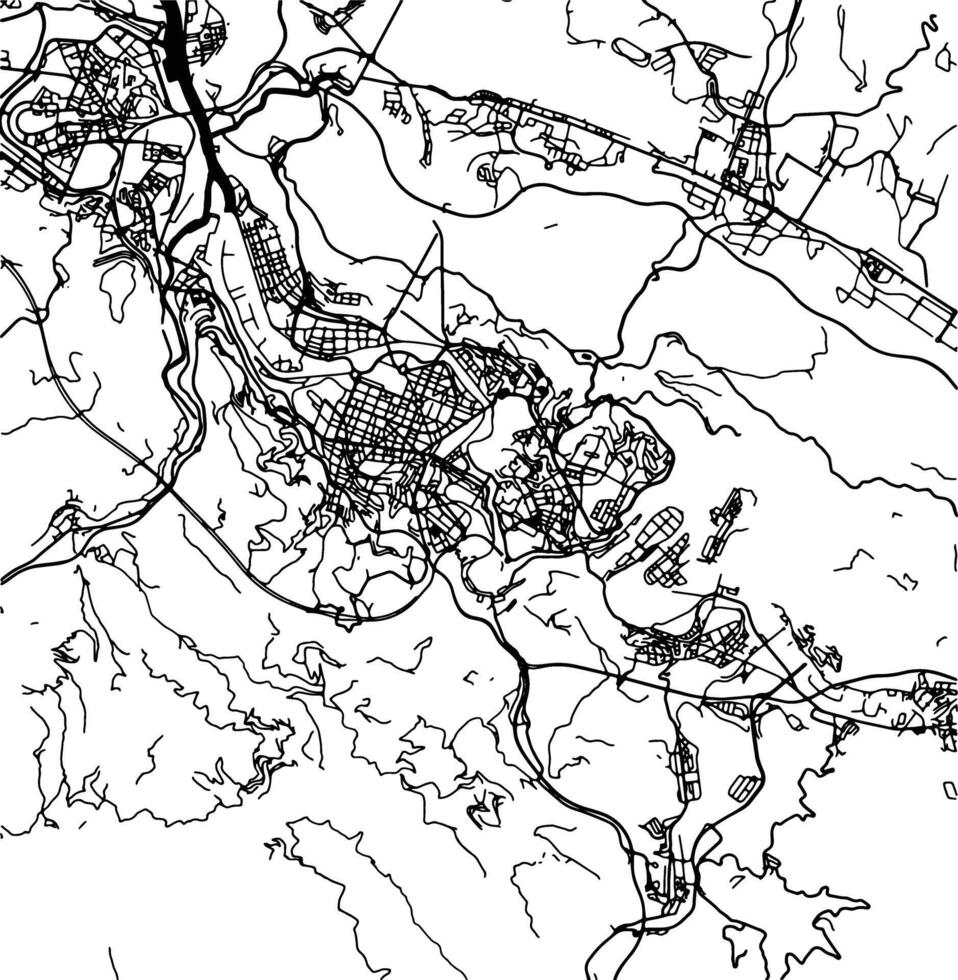 silhueta mapa do Bilbao Espanha. vetor