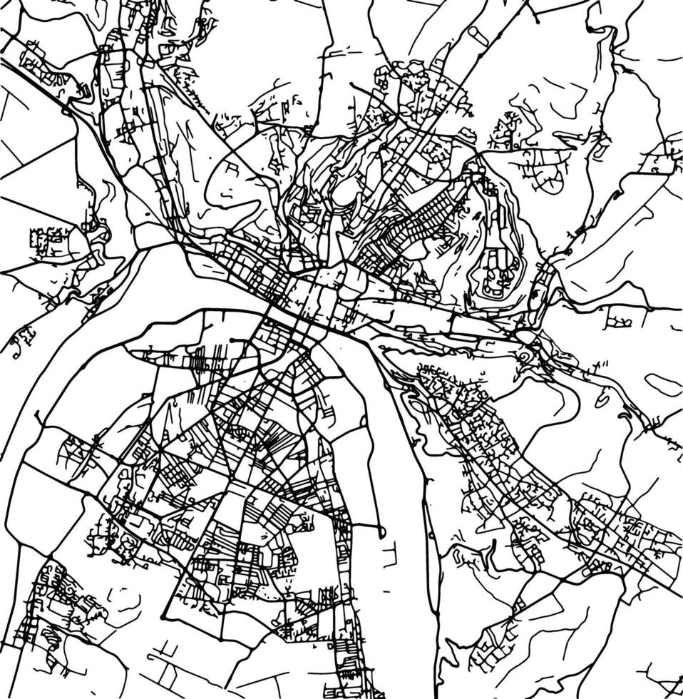 silhueta mapa do Rouen França. vetor