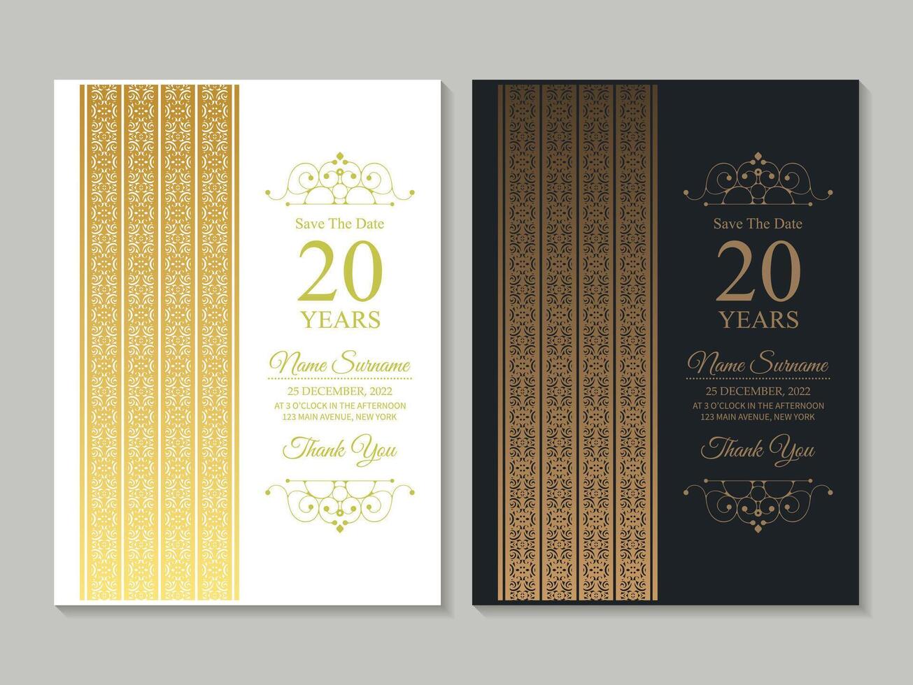 ornamento padrão estilo elegante convite de aniversário vetor