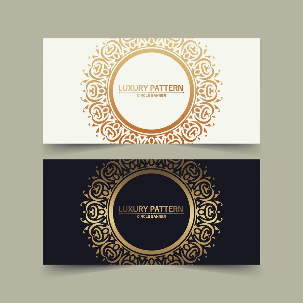 cartão de design de borda de círculo de ornamento de luxo vetor