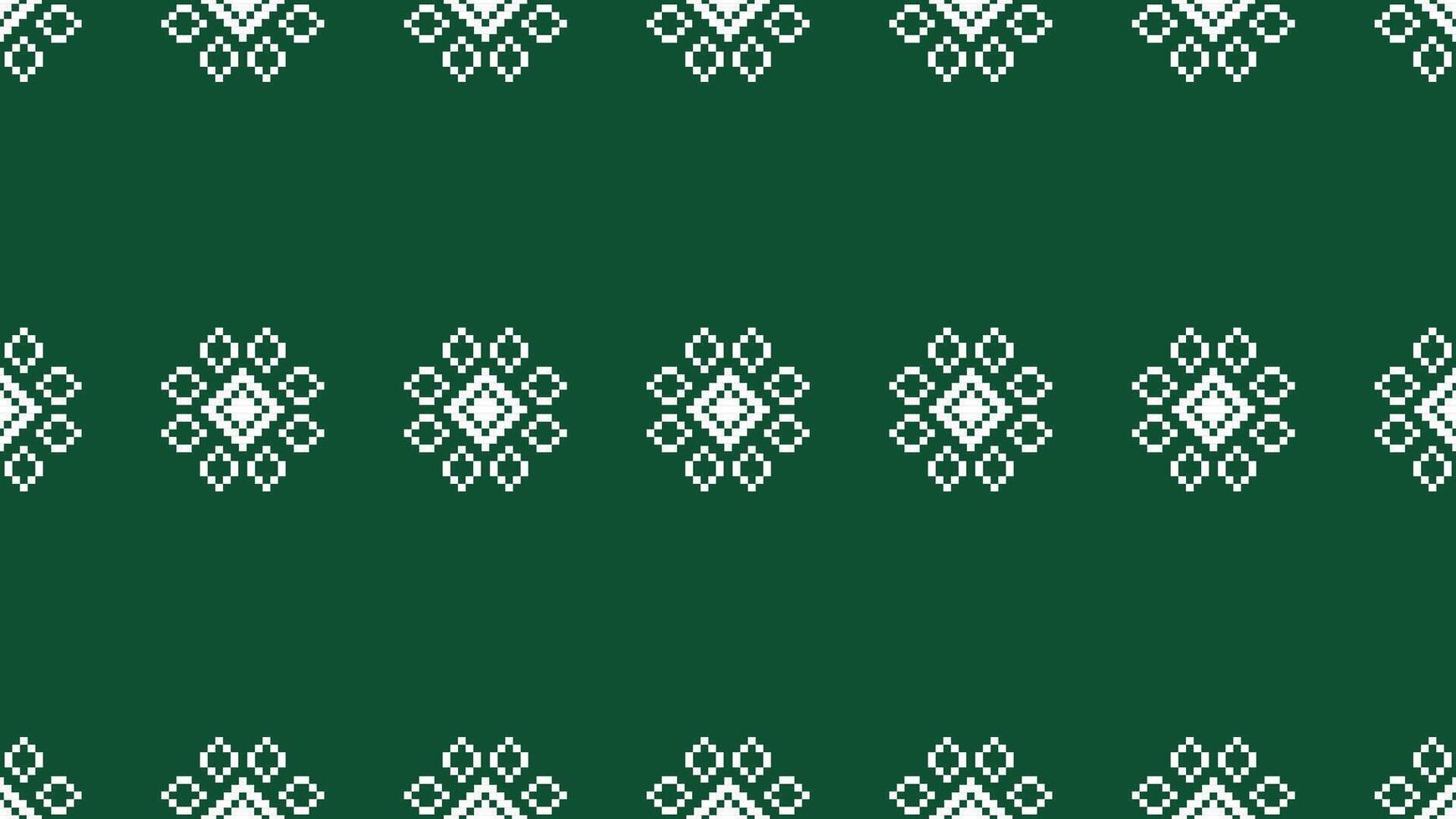 tradicional étnico motivos ikat geométrico tecido padronizar Cruz ponto.ikat bordado étnico oriental pixel verde background.abstract, vetor, ilustração. textura, lenço, decoração, papel de parede. vetor