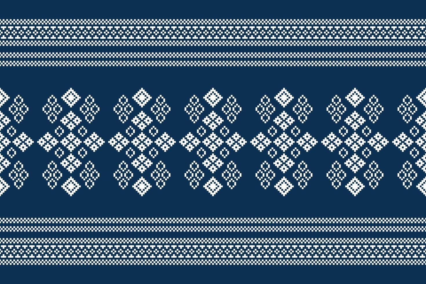 tradicional étnico motivos ikat geométrico tecido padronizar Cruz ponto.ikat bordado étnico oriental pixel marinha azul fundo. resumo,vetor,ilustração. textura, lenço, decoração, papel de parede. vetor