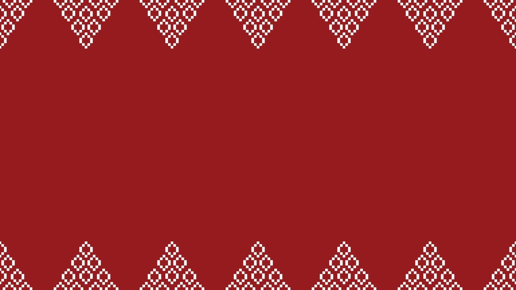 tradicional étnico motivos ikat geométrico tecido padronizar Cruz ponto.ikat bordado étnico oriental pixel vermelho fundo. resumo,vetor,ilustração. textura, natal, decoração, papel de parede. vetor