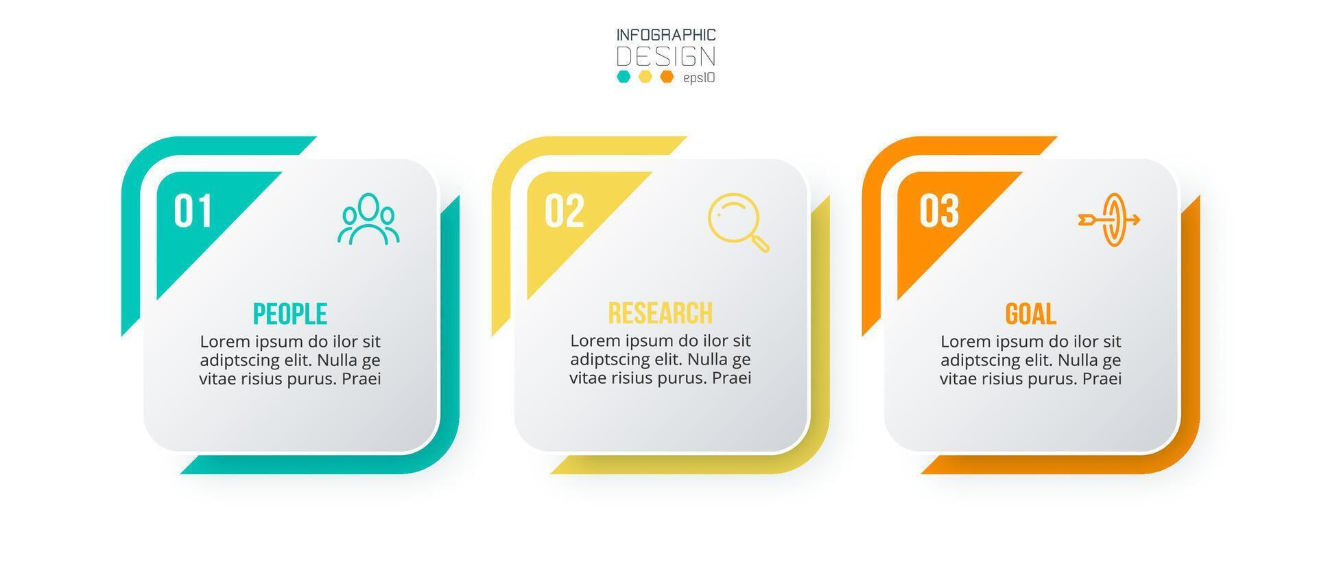 conceito de negócio de modelo infográfico com passo. vetor