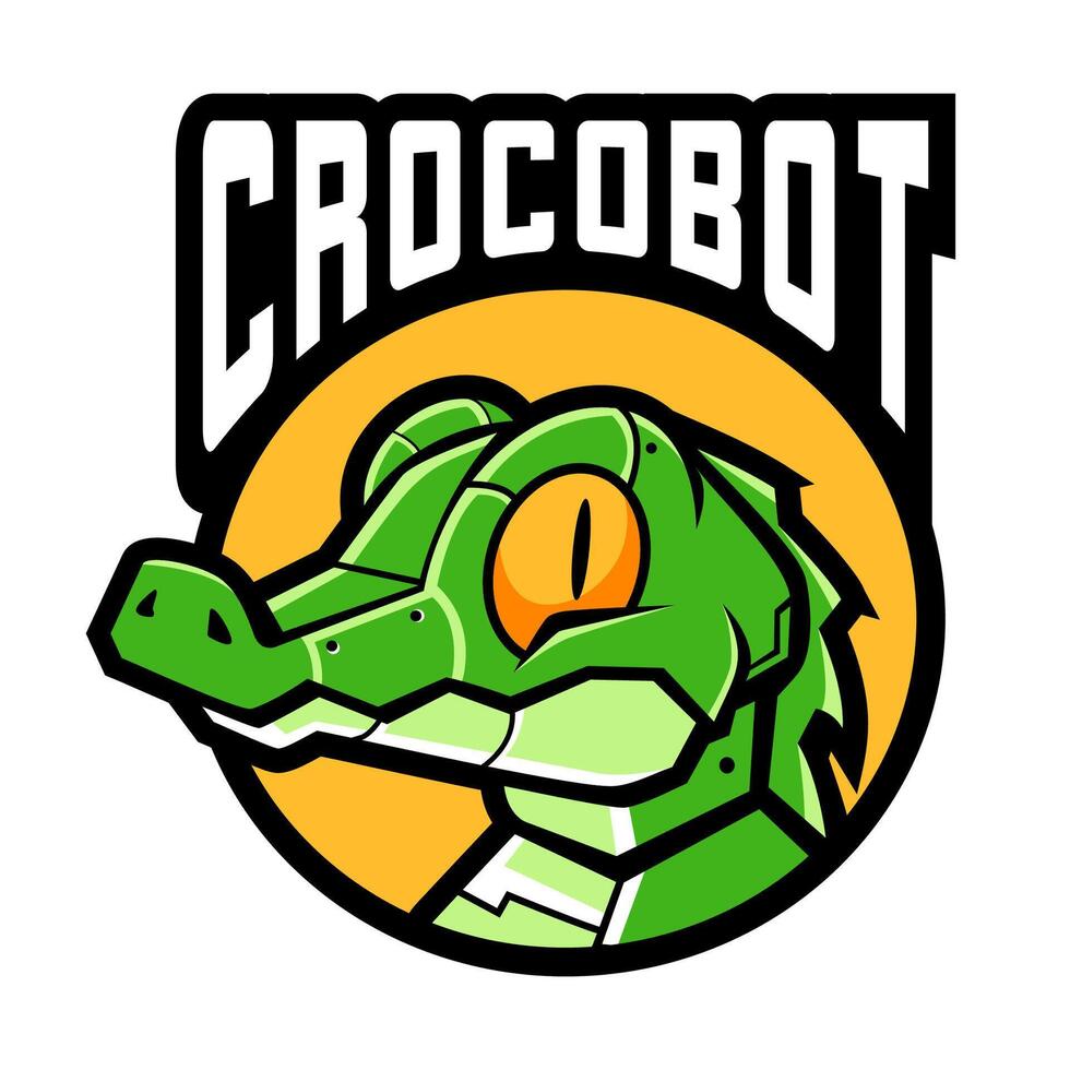 crocodilo robô mascote logotipo Projeto vetor