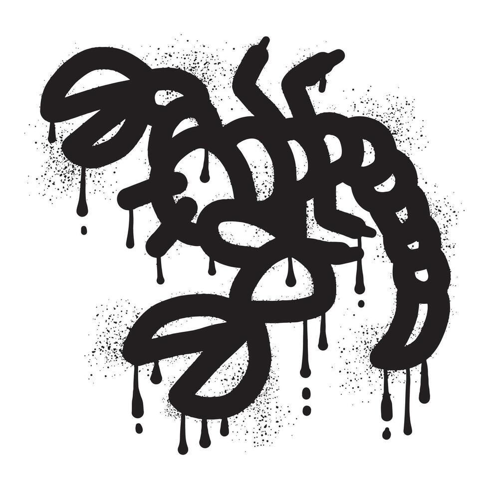 escorpião grafite com Preto spray pintura vetor