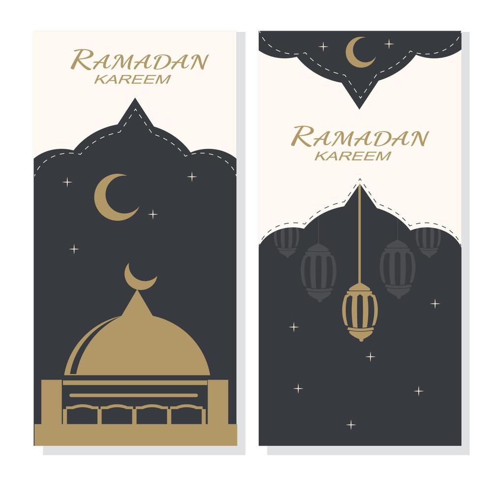 Ramadã kareem cumprimento cartões. Ramadã mubarak. árabe. vetor