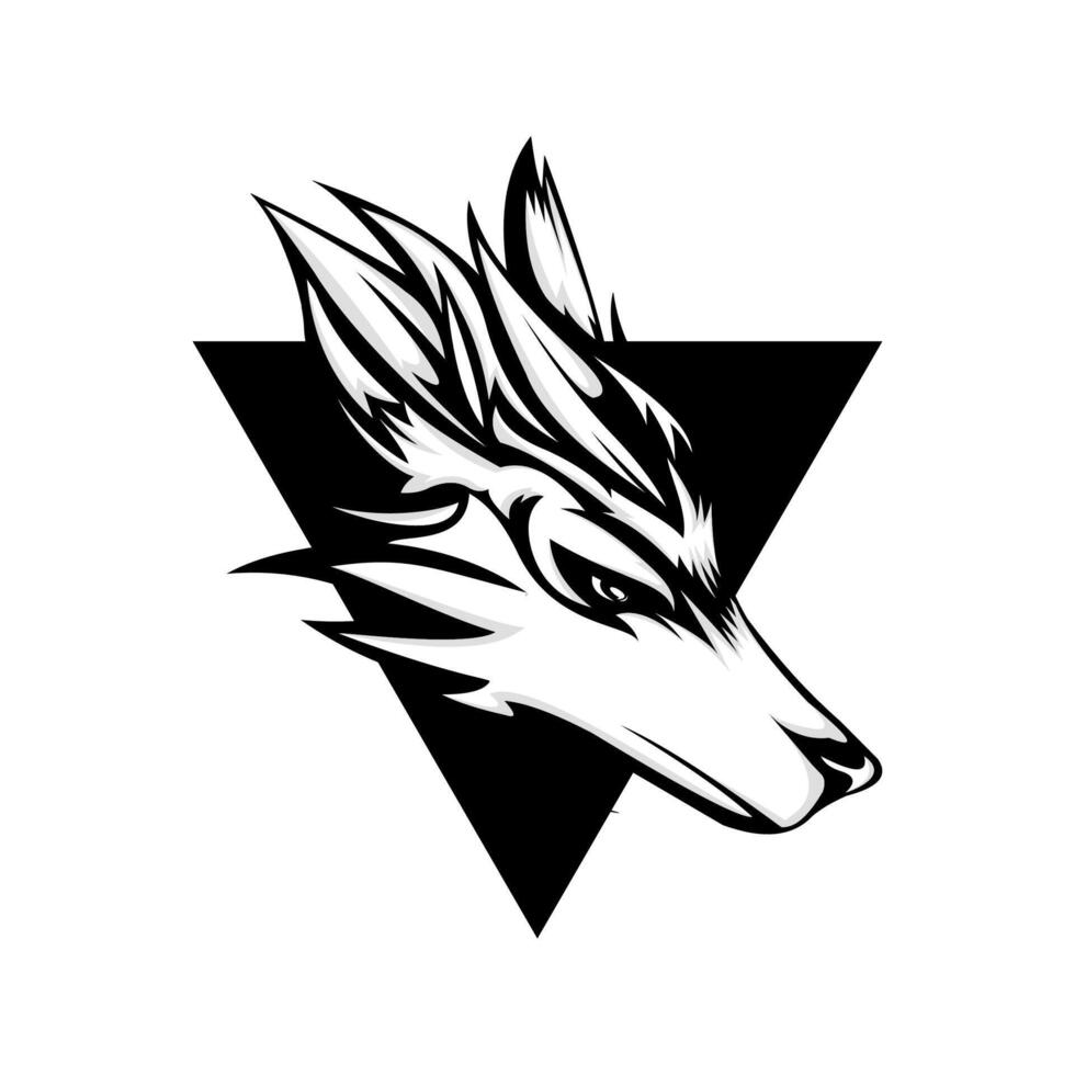 vetor de design de logotipo de lobo