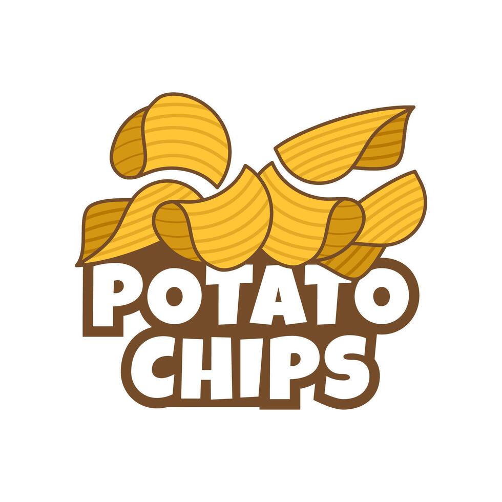 logotipo batata salgadinhos, Comida e lanche logotipo com simples batata desenho animado, único comida, lanche, salgadinhos o negócio identidade vetor ícone isolado em branco fundo