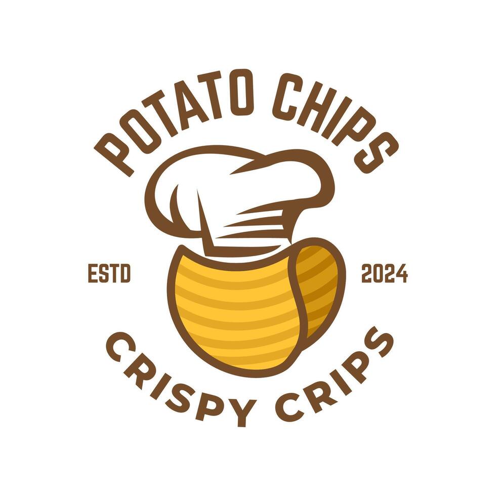 logotipo batata salgadinhos, Comida e lanche logotipo com simples batata desenho animado, único comida, lanche, salgadinhos o negócio identidade vetor ícone isolado em branco fundo