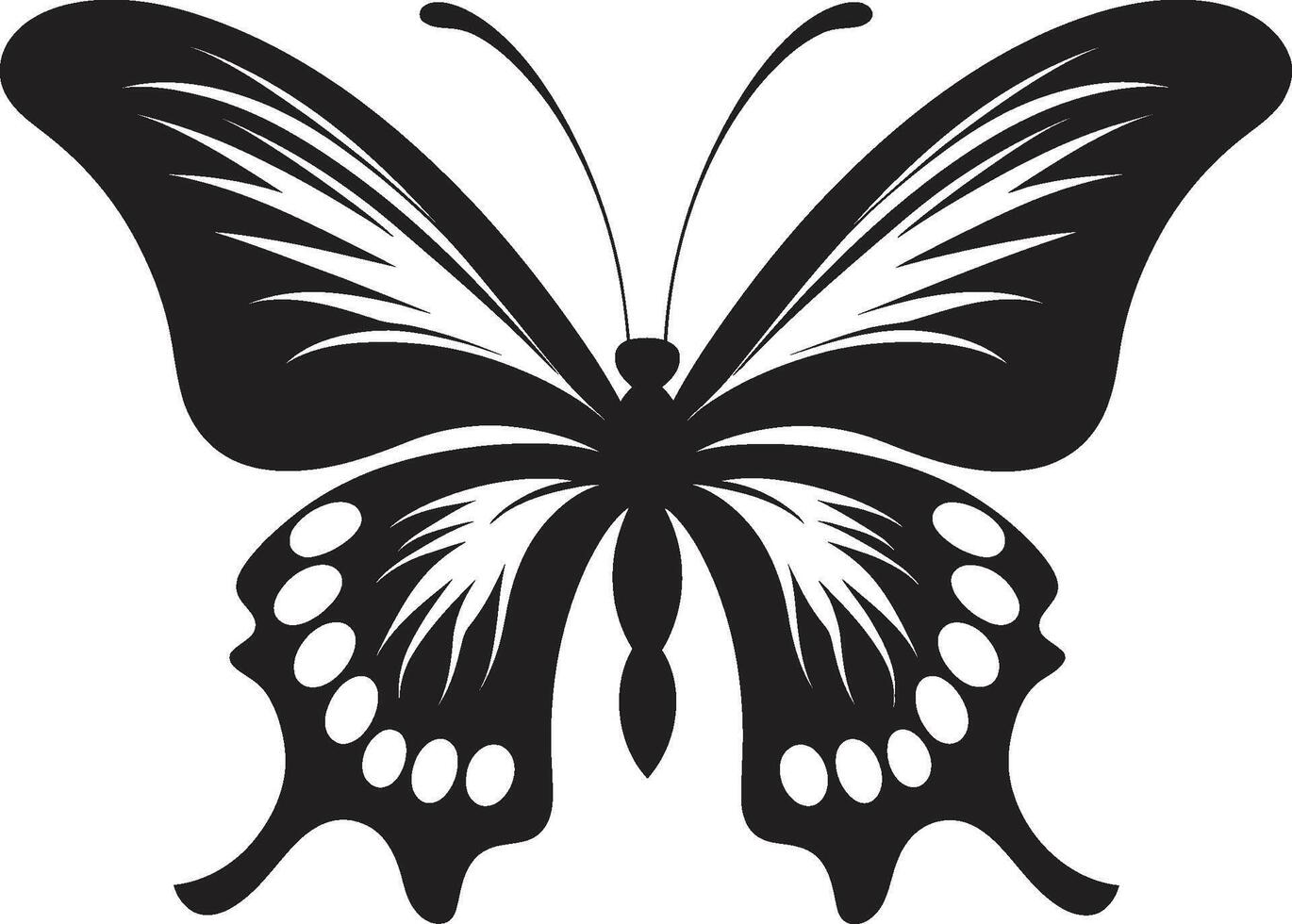 noturno nouveau Preto borboleta símbolo Projeto estígio golpes vetor borboleta ícone emblema