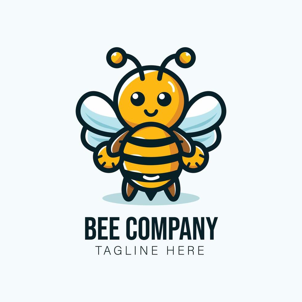 abelha companhia logotipo. mascote vetor logotipo Projeto ilustração com uma fofa querida abelha.