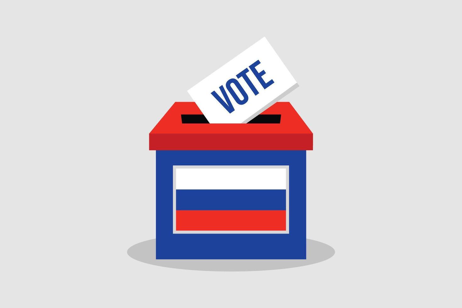 uma plano vetor ilustração do uma votação caixa. Rússia presidencial eleições. cada voto conta. marchar, 2024
