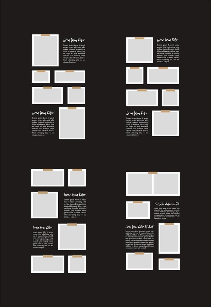 As fotos ou fotos quadro, Armação colagem abstrato foto quadros e digital foto parede modelo vetor