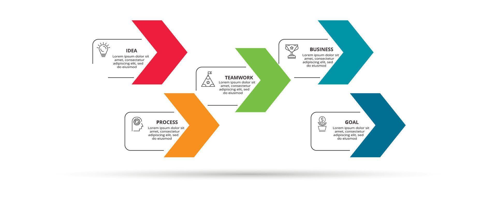 criativo conceito para infográfico com 5 passos, opções, partes ou processos. o negócio dados visualização. vetor