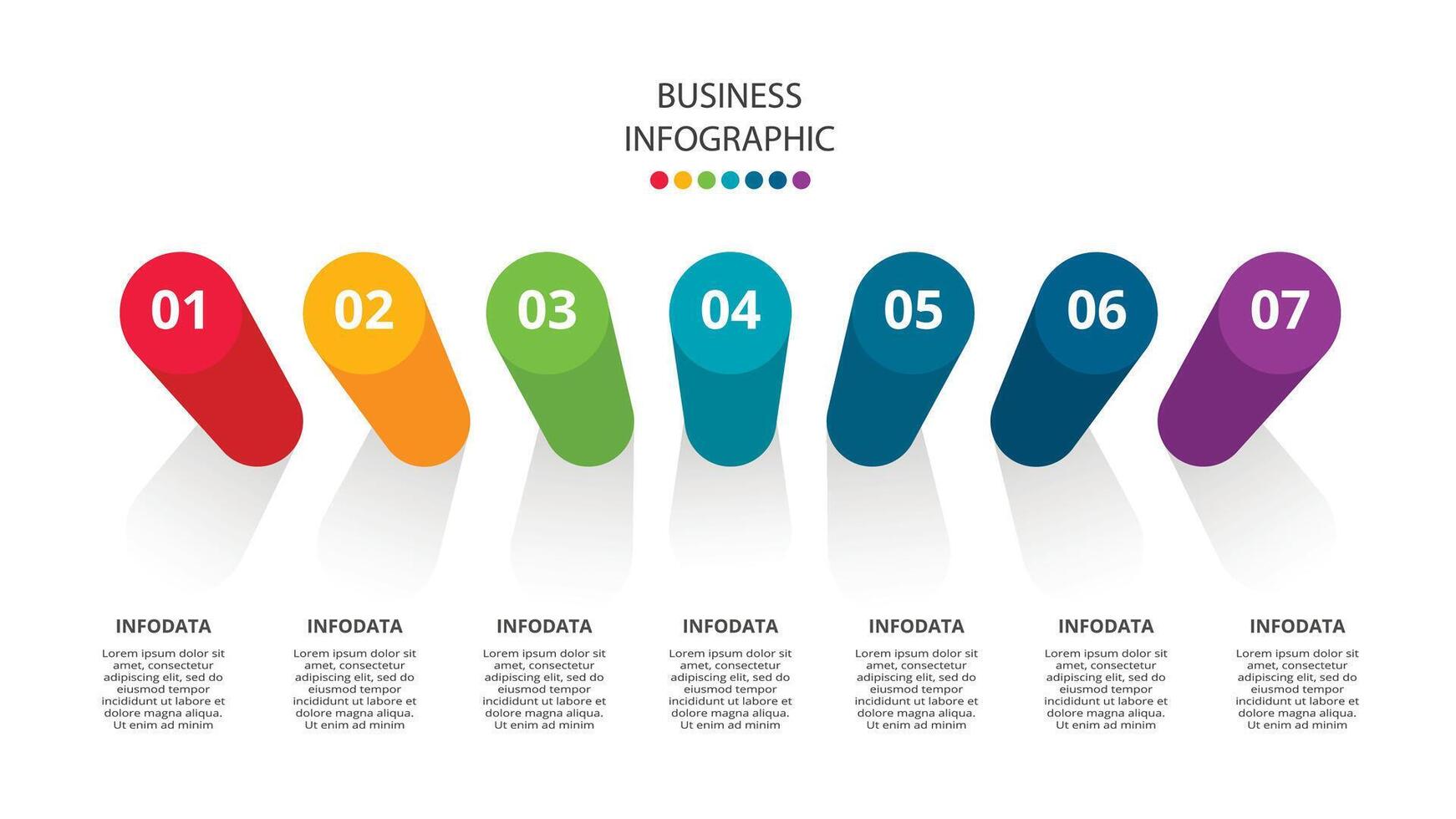 criativo conceito para infográfico com 7 passos, opções, partes ou processos. o negócio dados visualização vetor