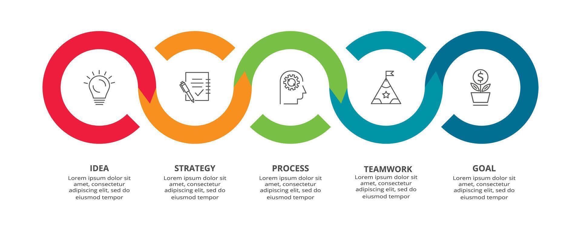 criativo conceito para infográfico com 5 passos, opções, partes ou processos. o negócio dados visualização. vetor