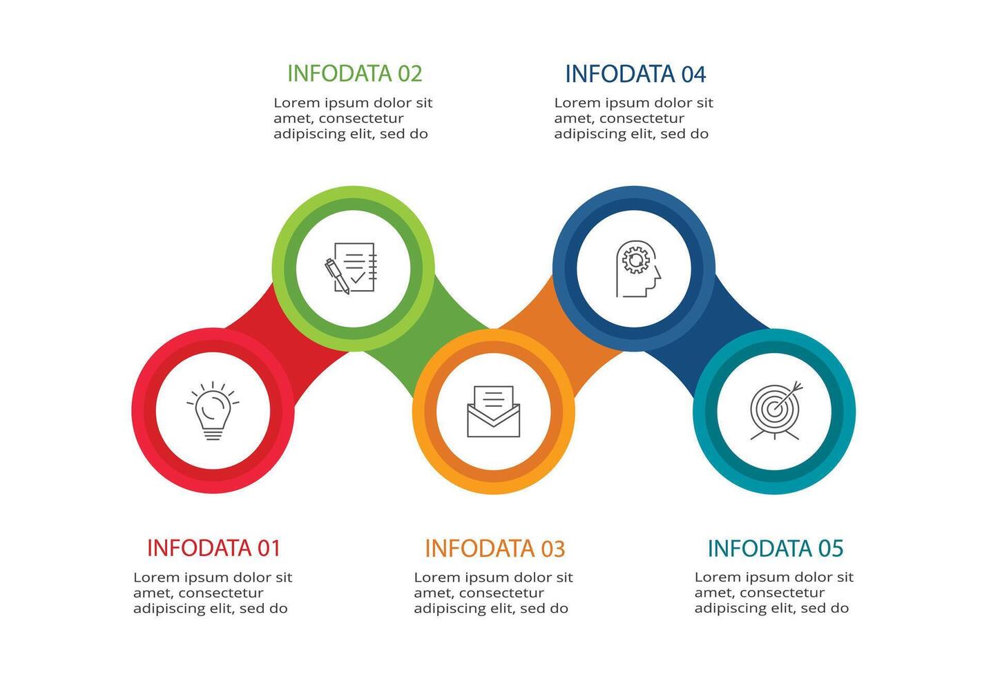 criativo conceito para infográfico com 5 passos, opções, partes ou processos. o negócio dados visualização. vetor