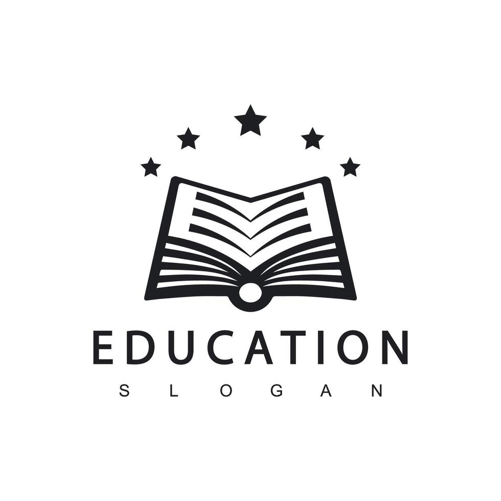 Educação logotipo modelo . subindo Sol com livro logotipo vetor. vetor