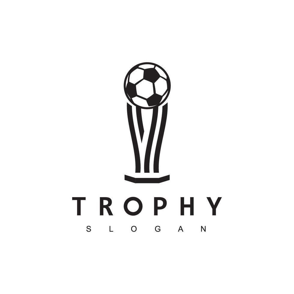 modelo de logotipo de troféu vencedor, ícone de prêmio de liderança e competição vetor