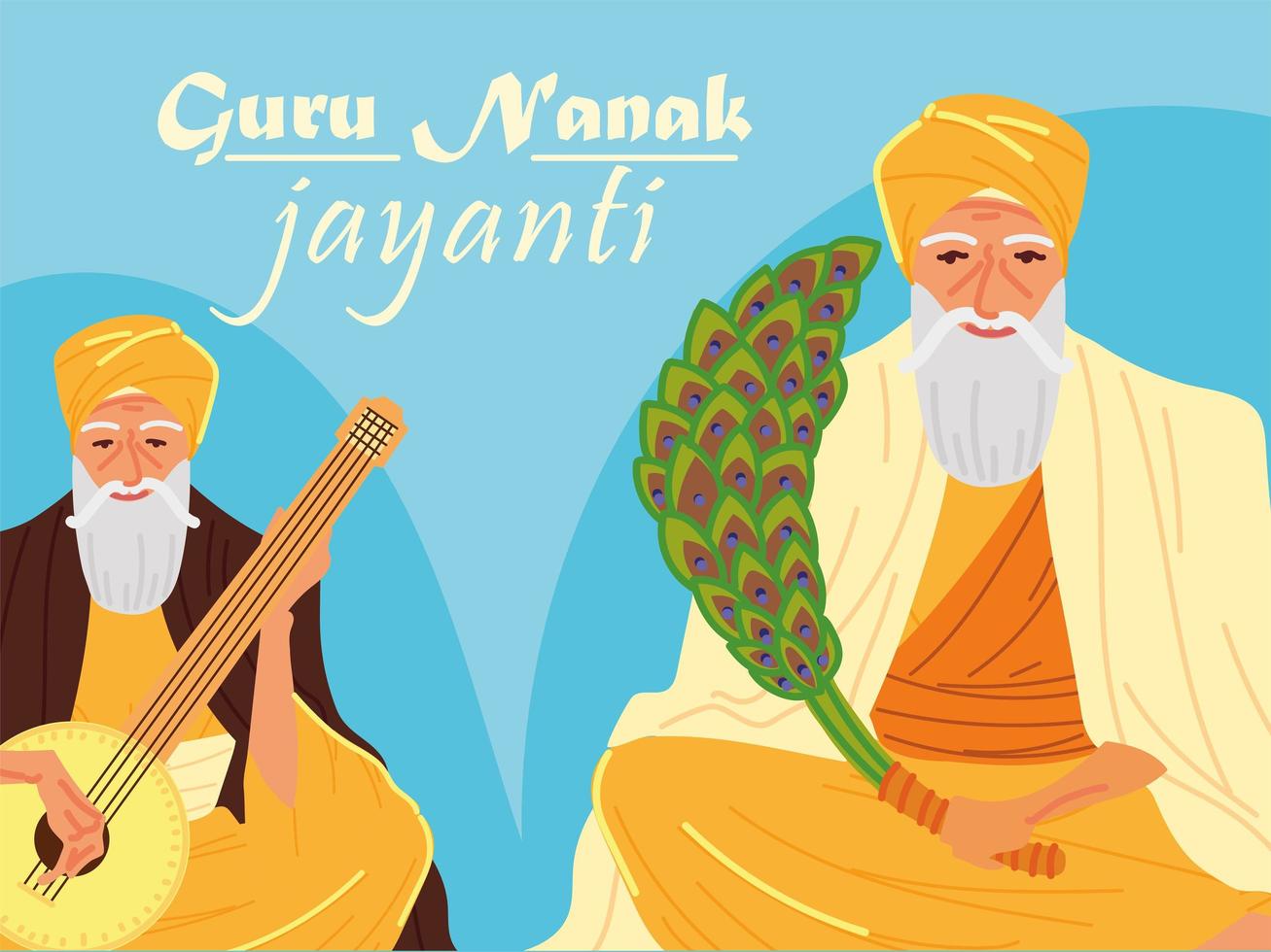 cartão festivo de guru nanak jayanti vetor