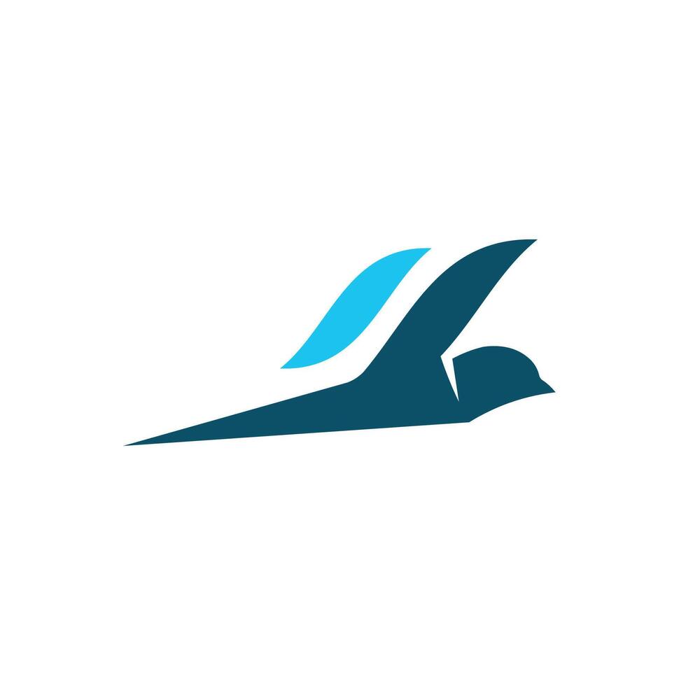vôo pássaro logotipo pássaro e asa ícone animais selvagens, expedição e transporte o negócio símbolo vetor