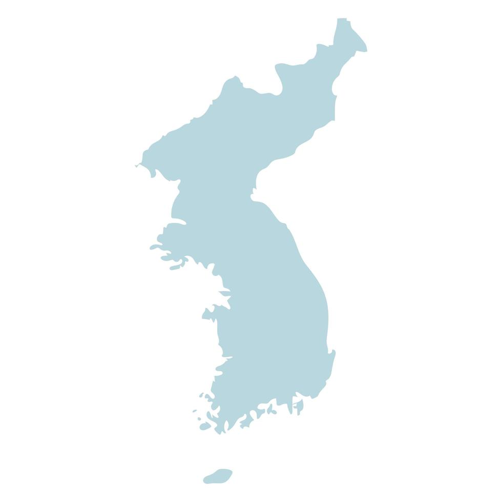 mapa da coreia vetor