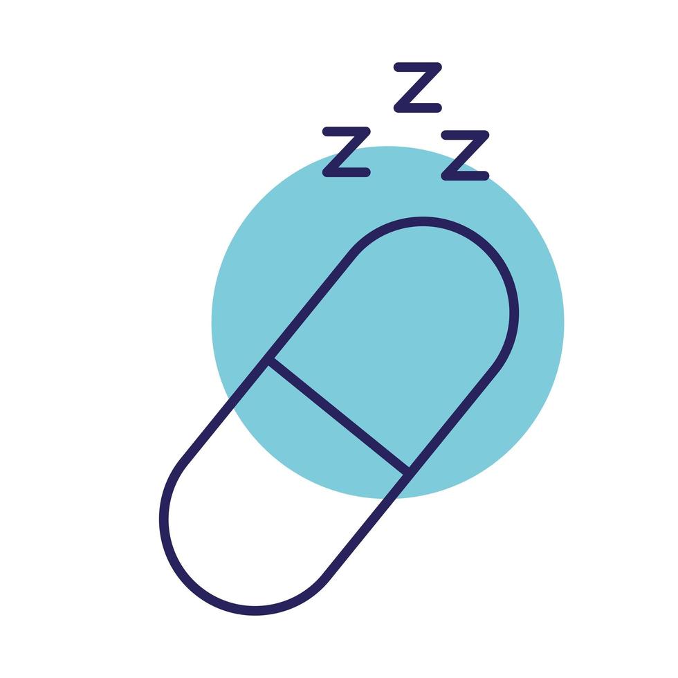 design de vetor de ícone de estilo de linha de comprimido para dormir