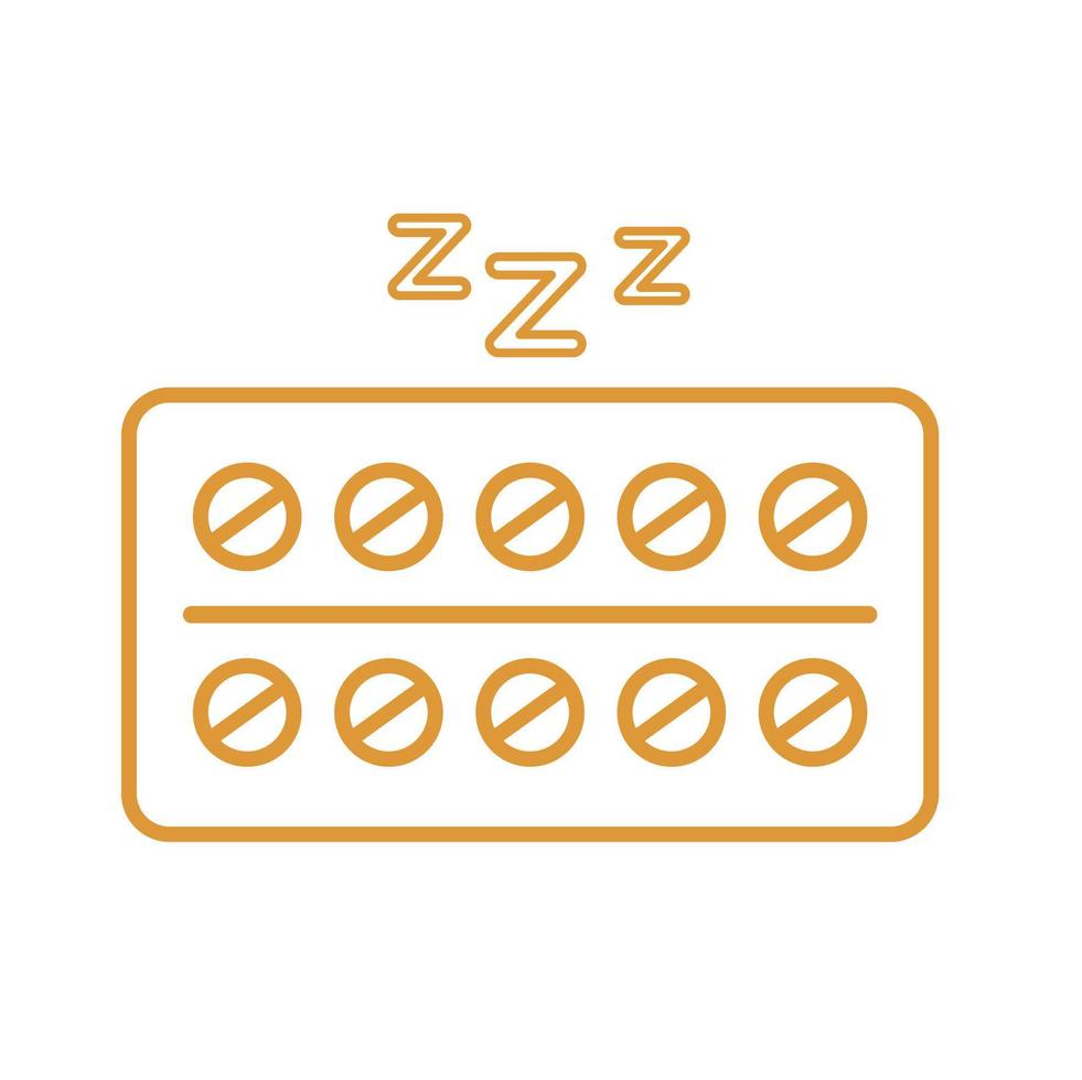 design de vetor de ícone de estilo de linha comprimidos para dormir
