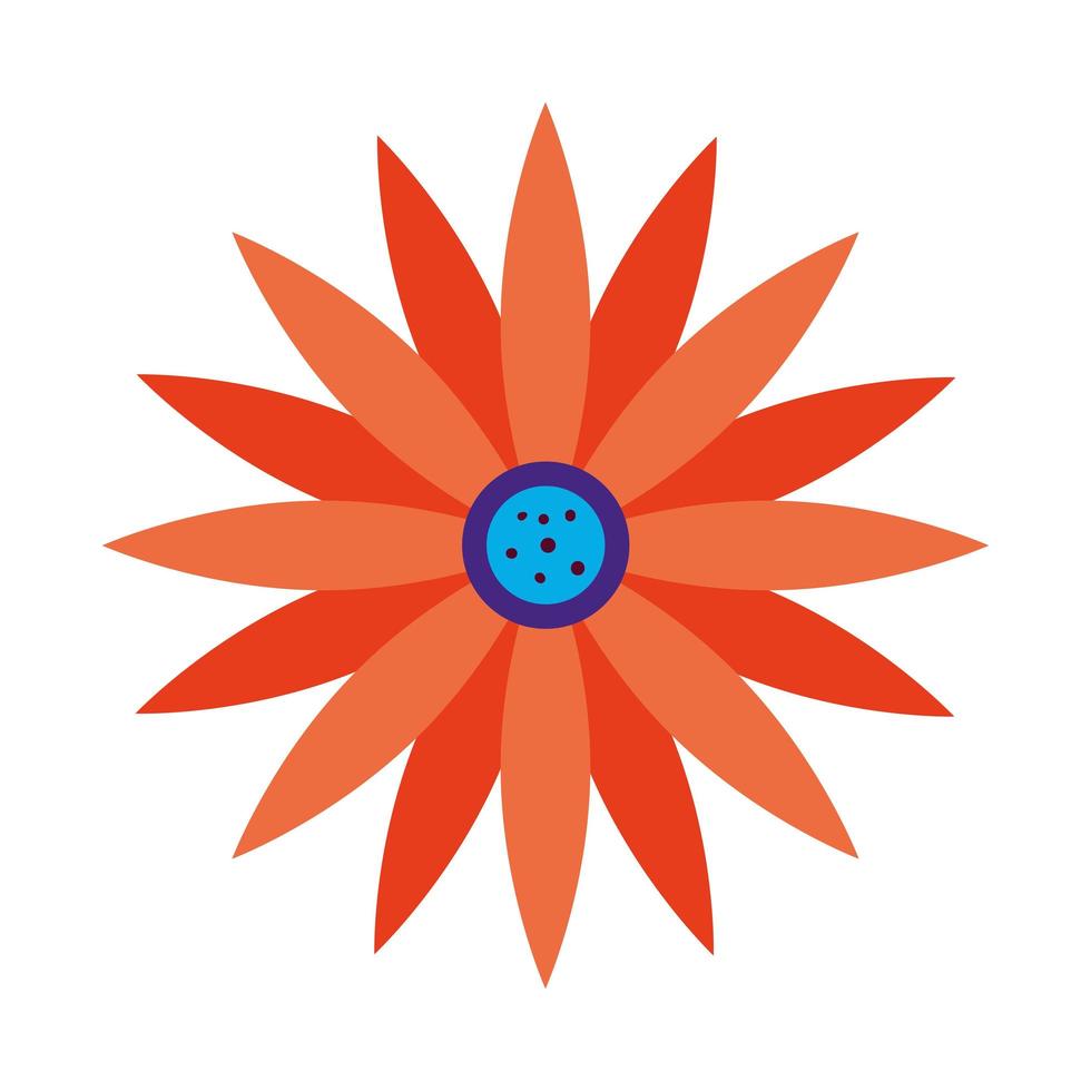 flor com ícone de cor laranja sobre fundo branco vetor