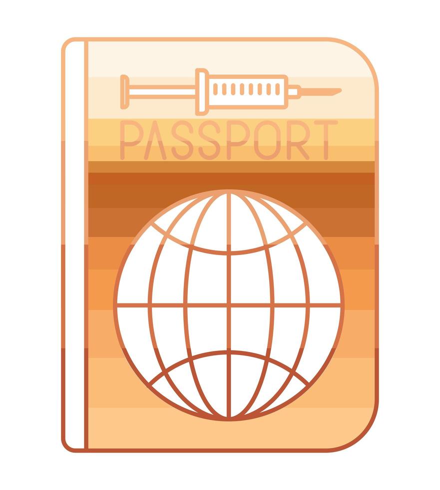 representação passaporte de vacinação dourado vetor