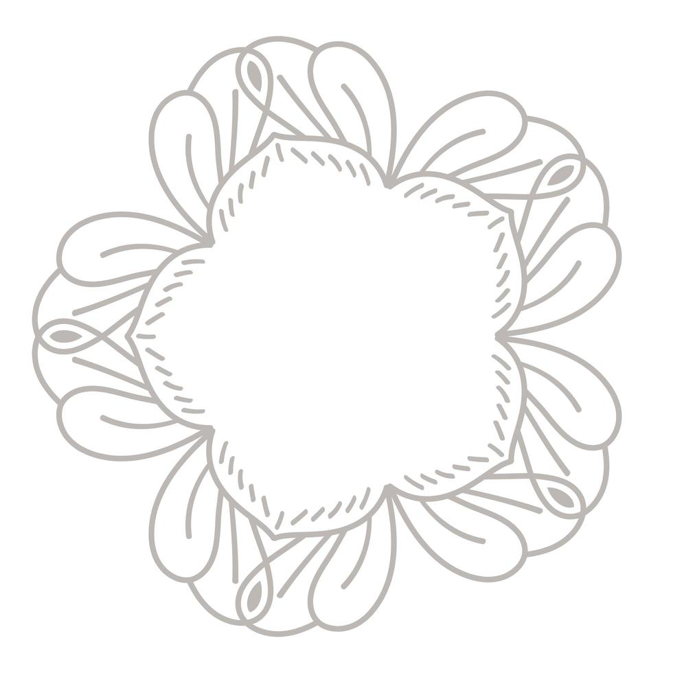 ornamento em desenho vetorial de prata em forma de flor vetor