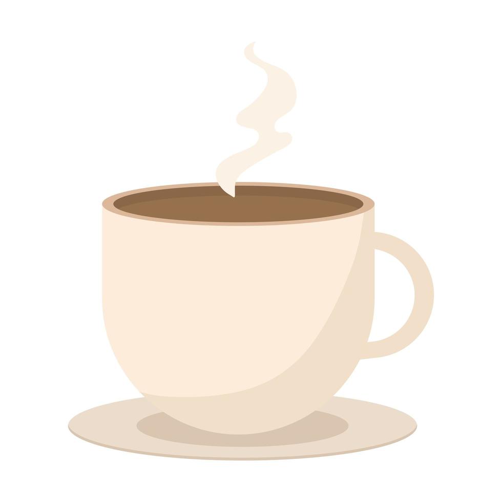 ícone da xícara com vapor em fundo branco vetor