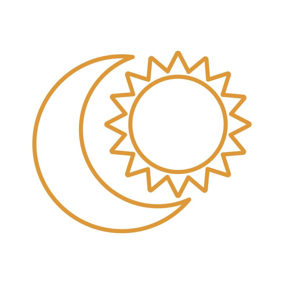 lua e sol linha estilo ícone vector design