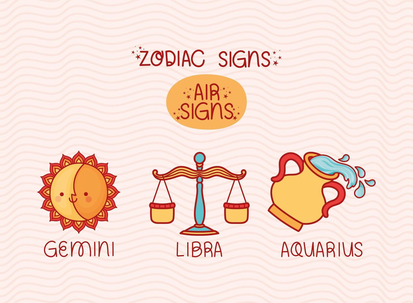 signos do zodíaco do ar vetor