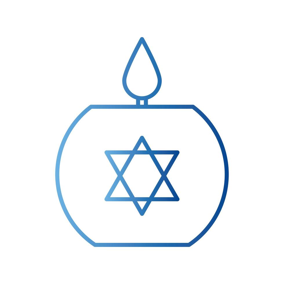 Desenho vetorial de ícone de estilo gradiente de vela judaica vetor