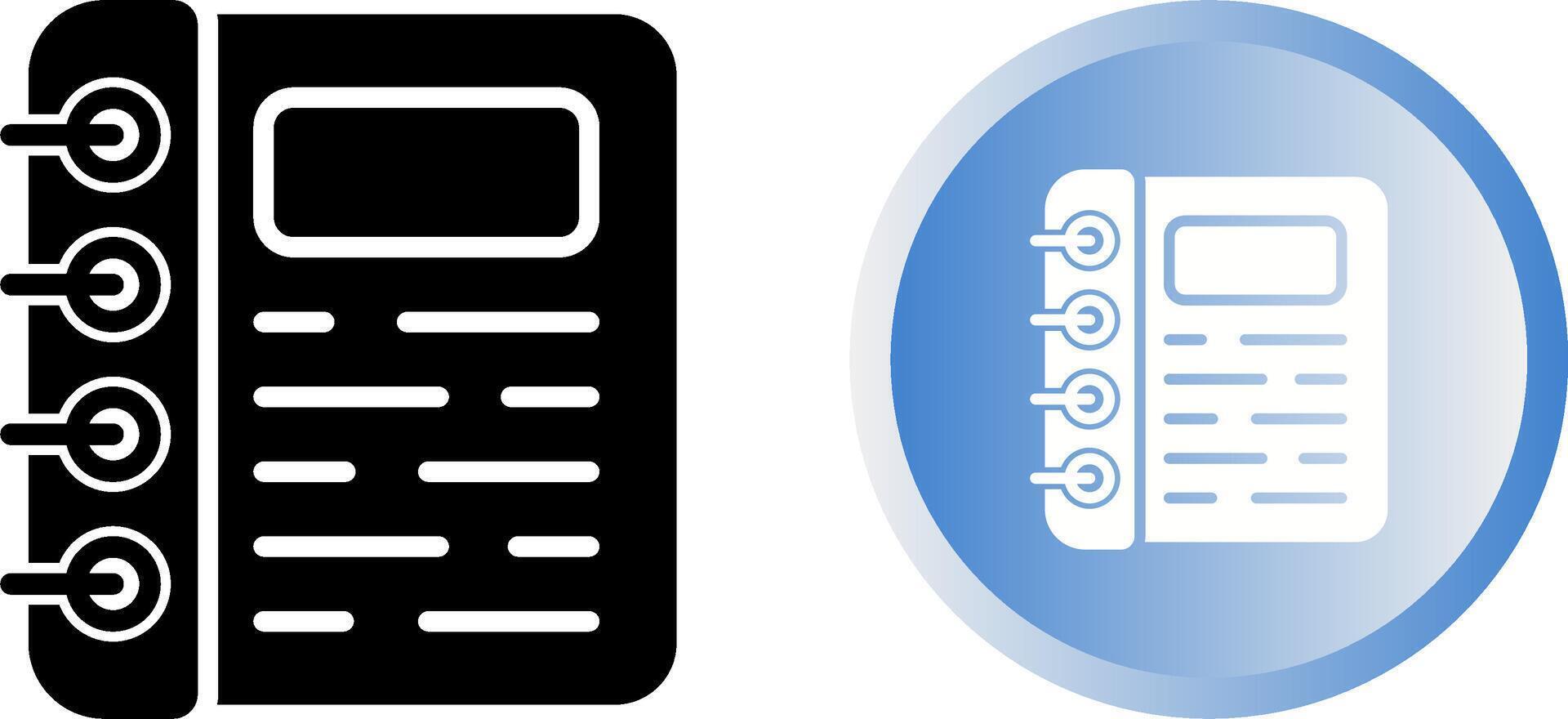 espiral bloco de anotações vetor ícone