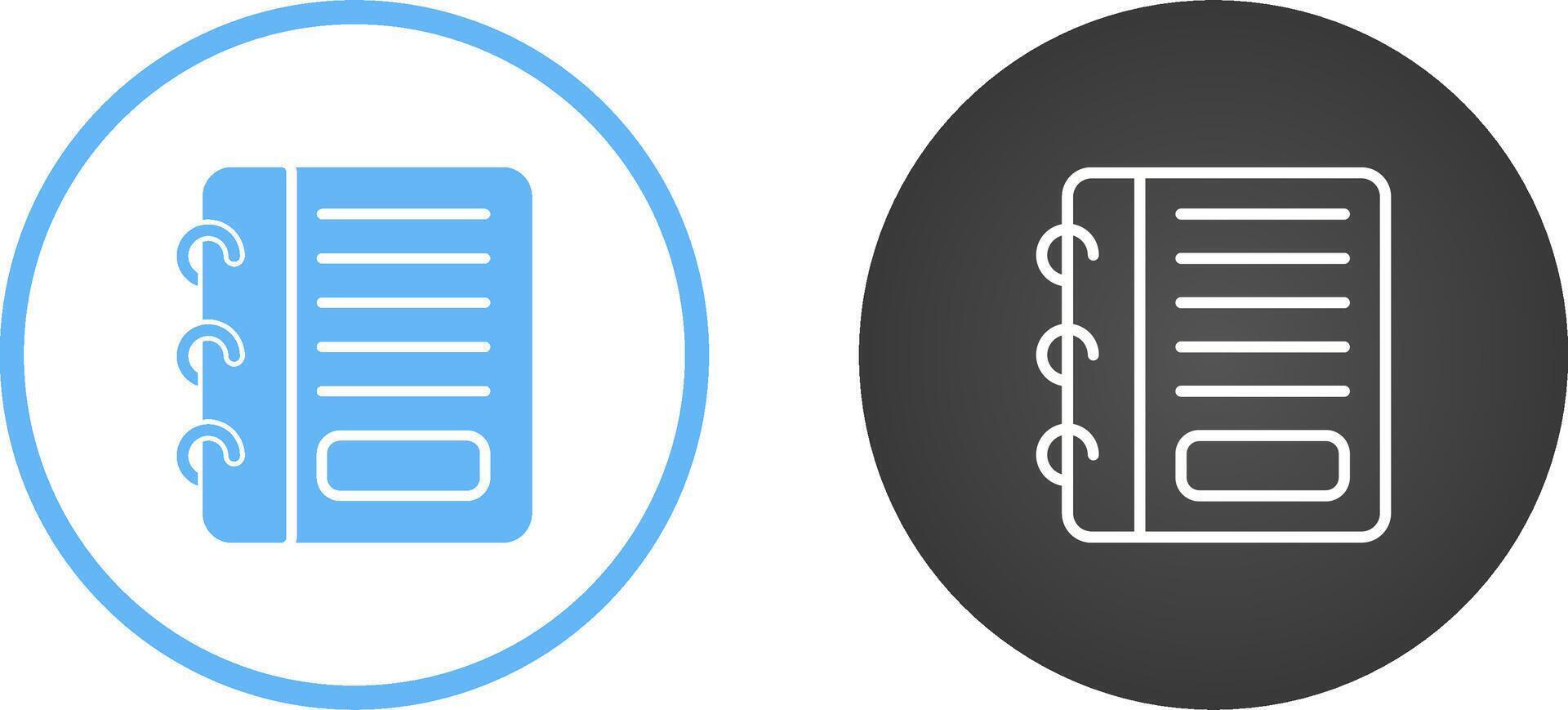 ícone de vetor de bloco de notas