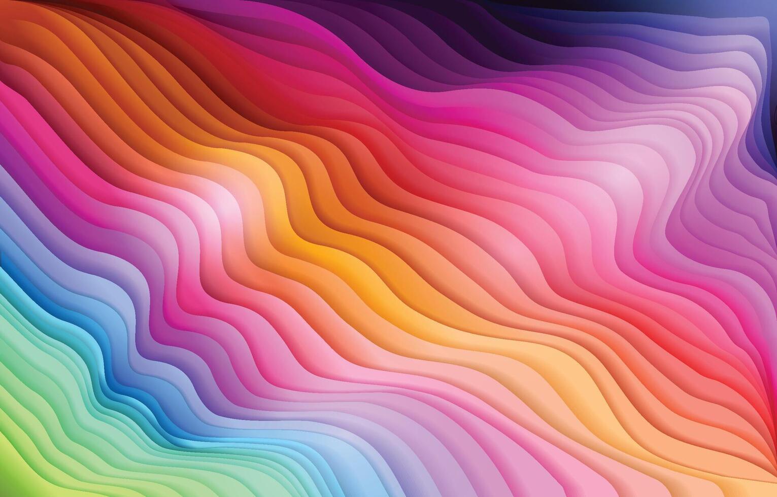 colorida 3d abstrato fundo com ondas e linhas vetor
