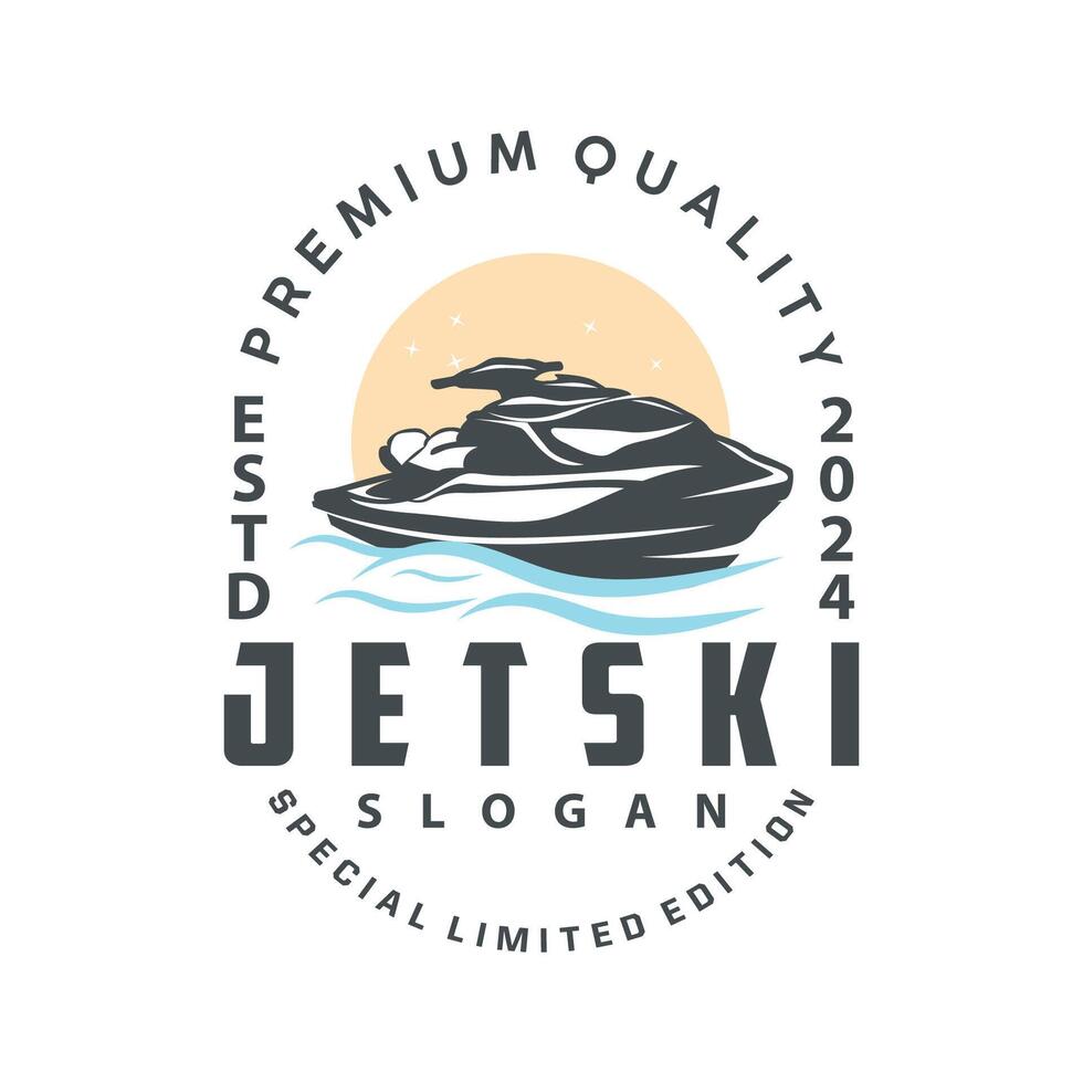 jato esqui logotipo marinho esporte Jetski marca logotipo crachá modelo extremo água corrida vetor o negócio Projeto