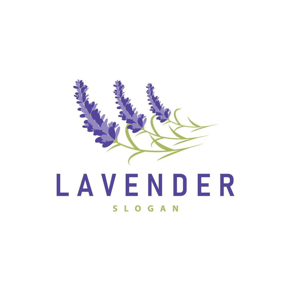 lavanda logotipo elegante roxa flor plantar ilustração floral enfeite Projeto vetor