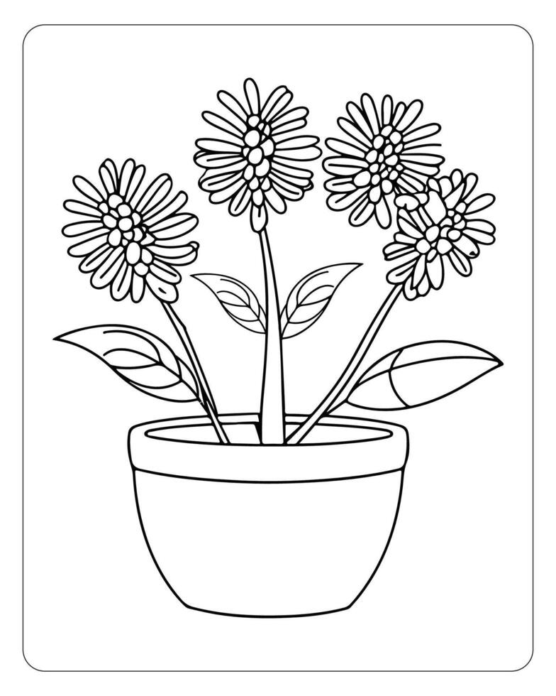 flor coloração Páginas para crianças, flor ilustração vetor