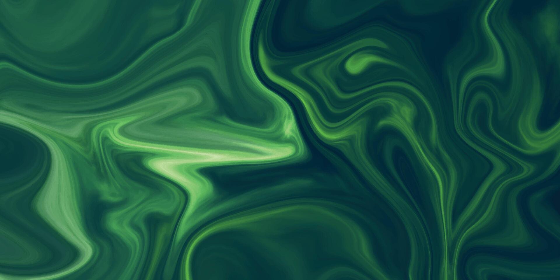 abstrato verde líquido fundo com ondas. moderno fundo pintura arte com néon verde líquido padronizar. vetor