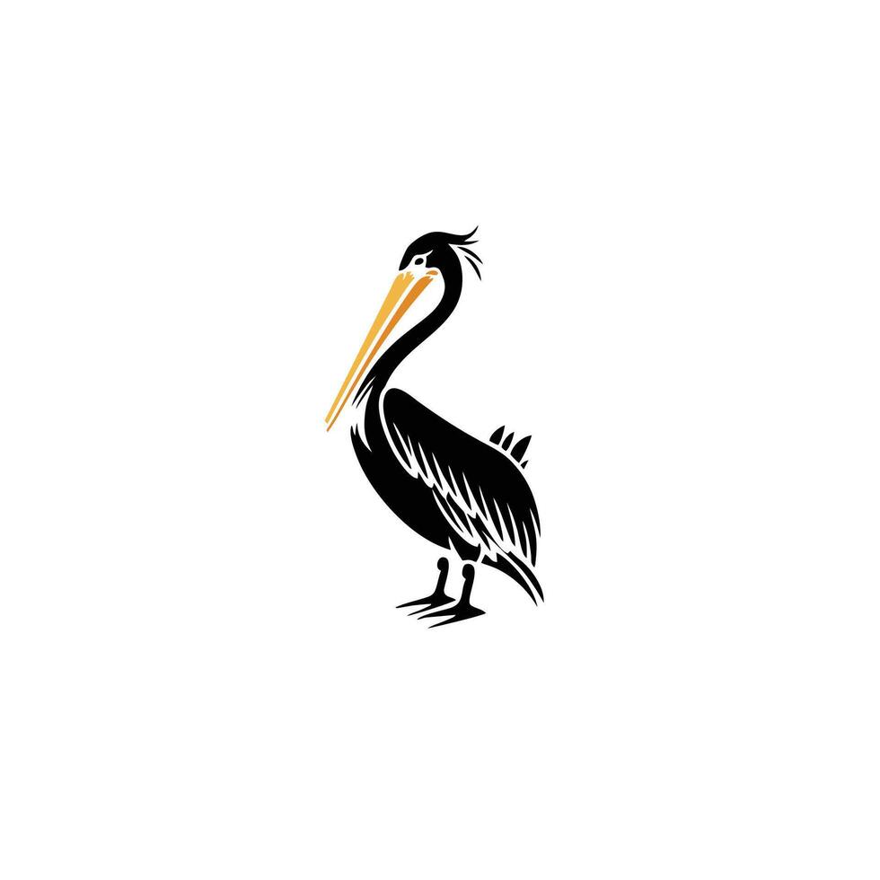 ai gerado de praia animal pelicano pássaro logotipo vetor ilustração Projeto.