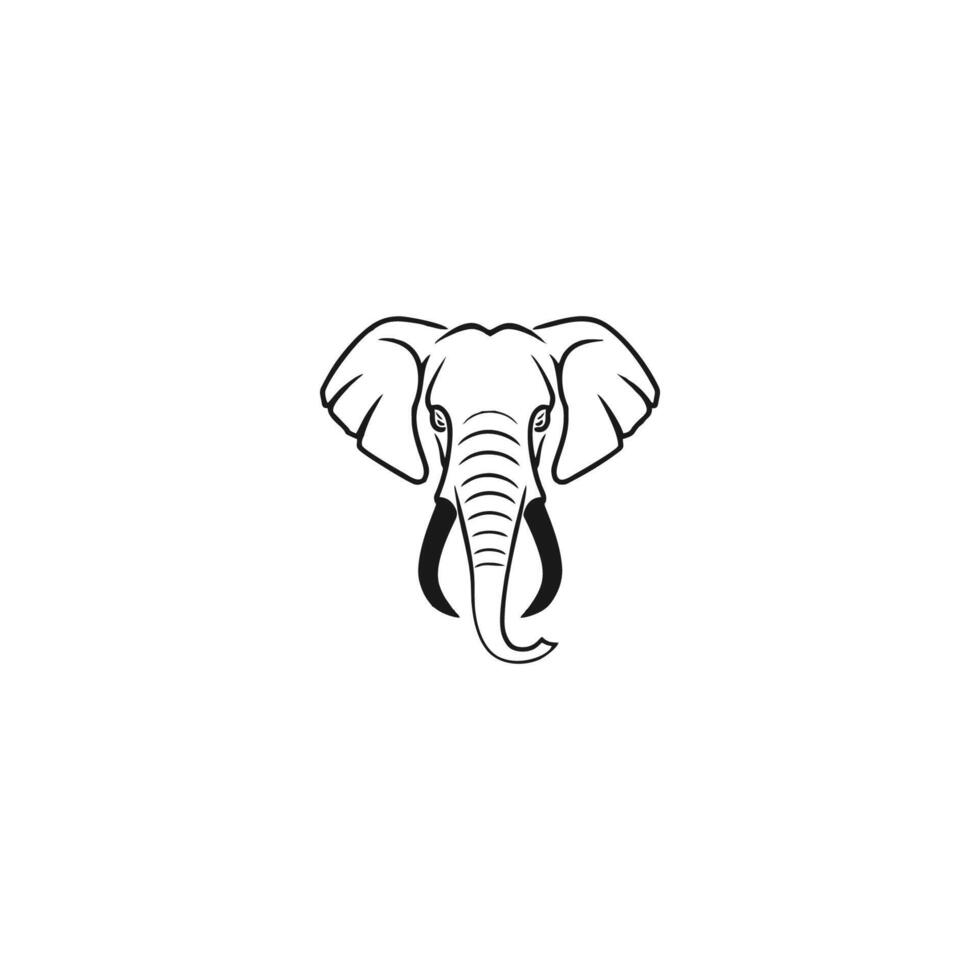 ai gerado elefante logotipo estilo Projeto vetor ilustração do a elefante cabeça