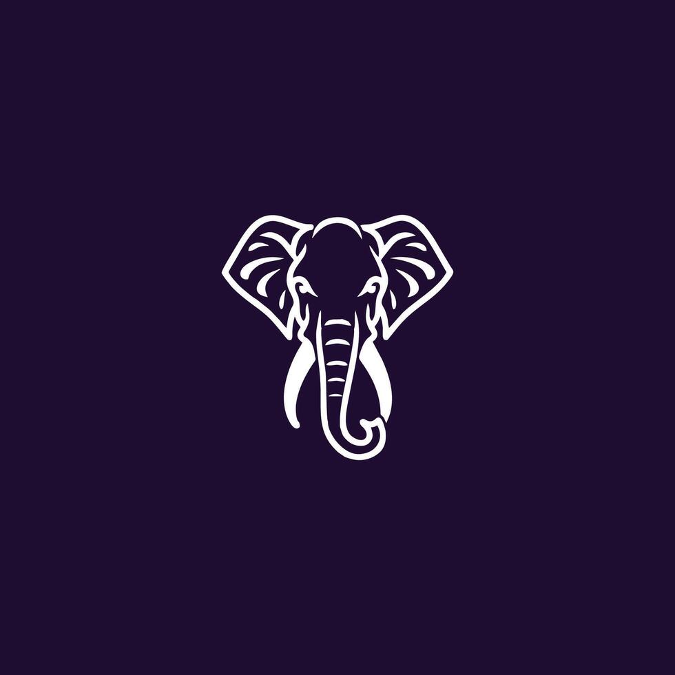 ai gerado elefante logotipo estilo Projeto vetor ilustração do a elefante cabeça