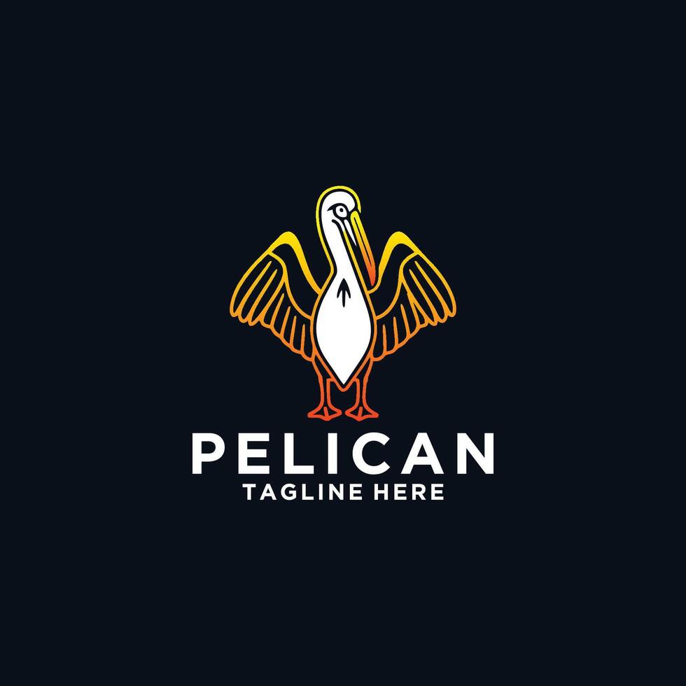 ai gerado de praia animal pelicano pássaro logotipo vetor ilustração Projeto.