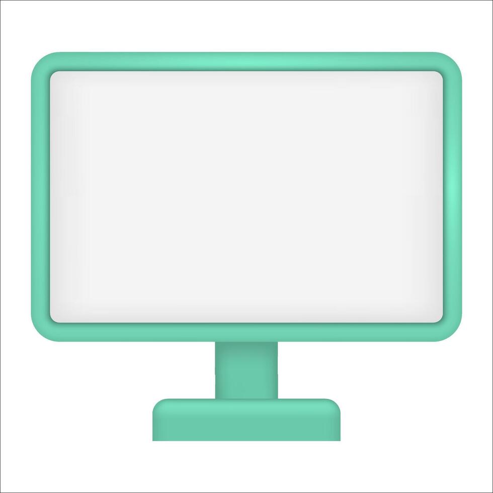 computador pc monitor rede ícone. computador monitor exibição com esvaziar tela isolado em branco fundo. vetor