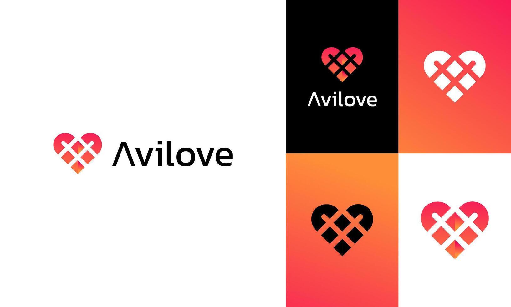 criativo coração logotipo Projeto vetor modelo moderno e aplicativo ícone logotipo modelo