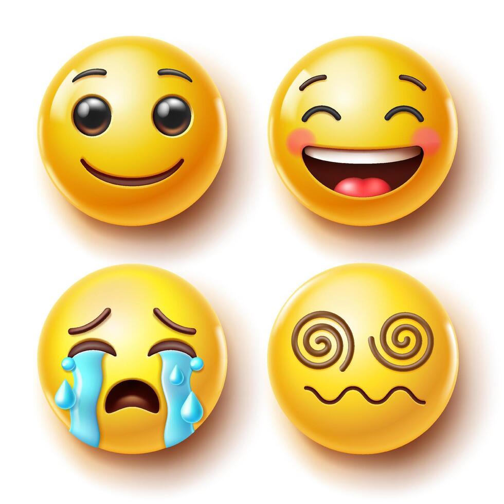 emoji emoticons símbolos ícones cor definir. vetor